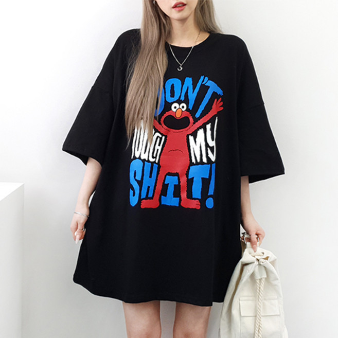 스위트핑크 여성용 통기성 퀸비샵 돈터치 빅사이즈 박스 티셔츠