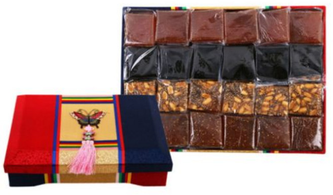 장바우치악산 황골엿 장바우 4색엿(근친엿-혼례용) 4.5kg / 국산 100%(갱엿+땅콩깨엿+생강엿+흑미엿) 100년 전통 대한민국 식품명인 제70호 김명자, 1개