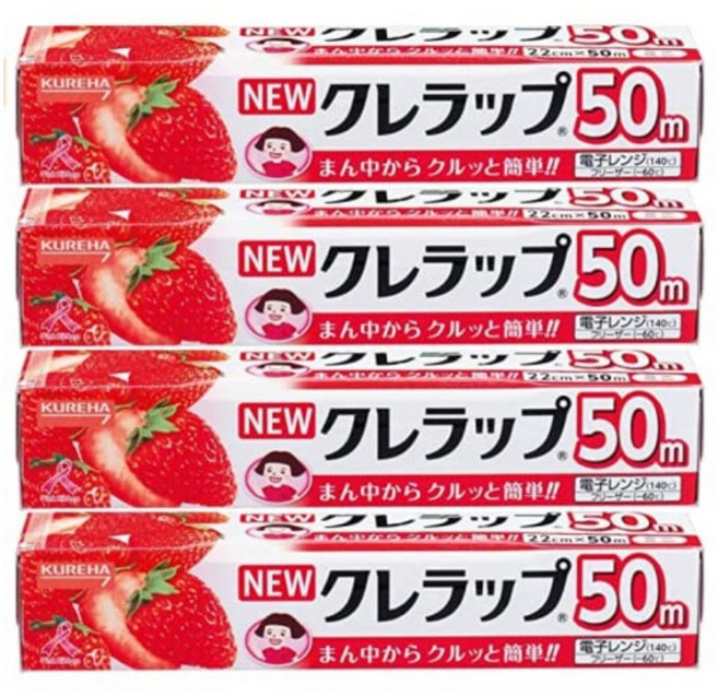 일본 랩 크레라프 랩 22cm x 50m 4개 세트