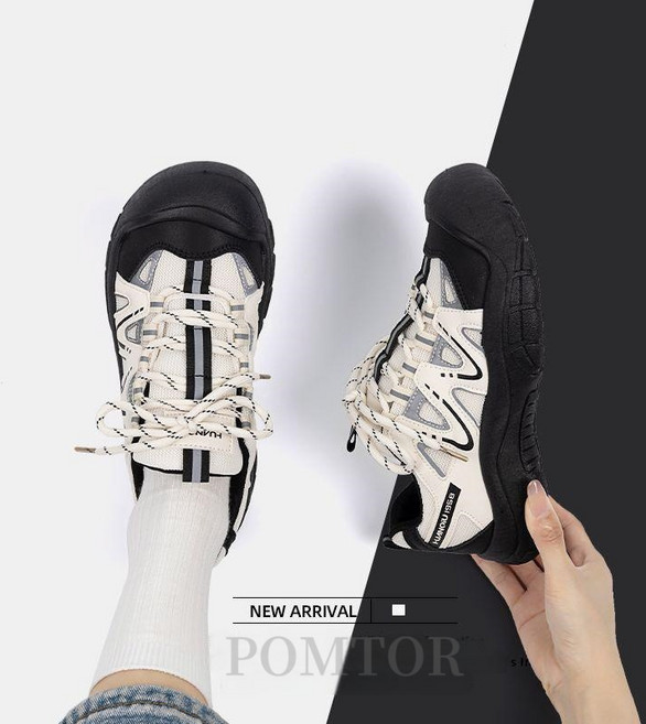 POMTOR 여성 아웃도어 귀여운 등산화 메쉬 통기성 운동화 미끄럼 방지 스니커즈