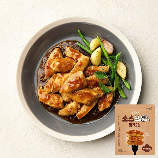 [아임닭] 한입소스 스팀 닭가슴살 소이갈릭 맛, 10개, 100g