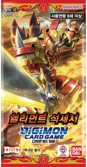 엘리멘트 석세서 부스터 팩 (BTK-18) 디지몬 카드 게임 TCG 한글판 (24팩 1박스)