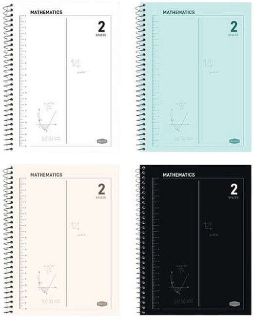 2분할 수학 연습장 무지노트 스프링 수학 공부 무선 스케치 레시피 백지 공책, 4개