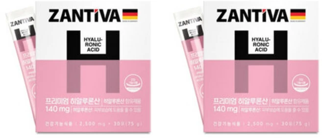 잔티바 프리미엄 히알루론산 30p, 75g, 2개 - 쿠팡