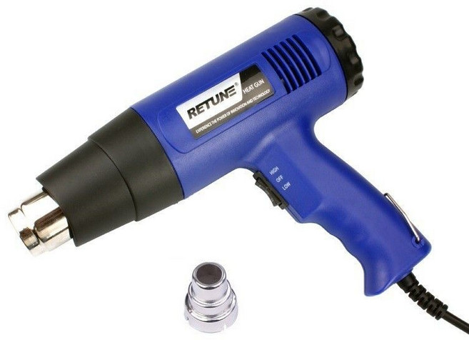 RETUNE 工業用熱風槍 110V 1800W，適用於手工DIY、熱縮膜、手機包膜、熱縮片、貼膜、彩繪、軟陶、粉雕, 1個, RT-883