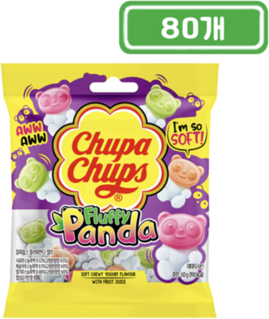 츄파춥스 플러피판다 젤리, 60g, 80개