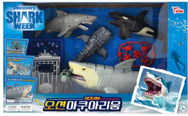 오션 아쿠아리움 청상아리 상어 범고래 장난감, 1개