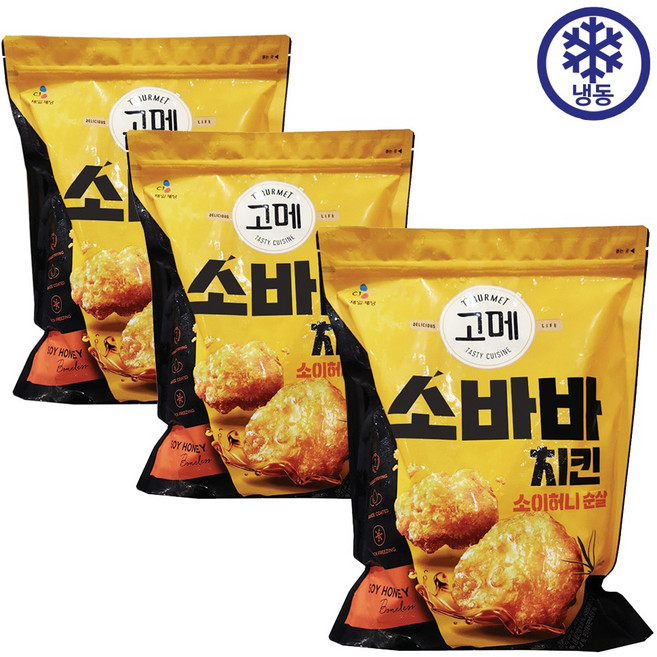 고메 소바바 치킨 소이허니 순살, 1.1kg, 3개