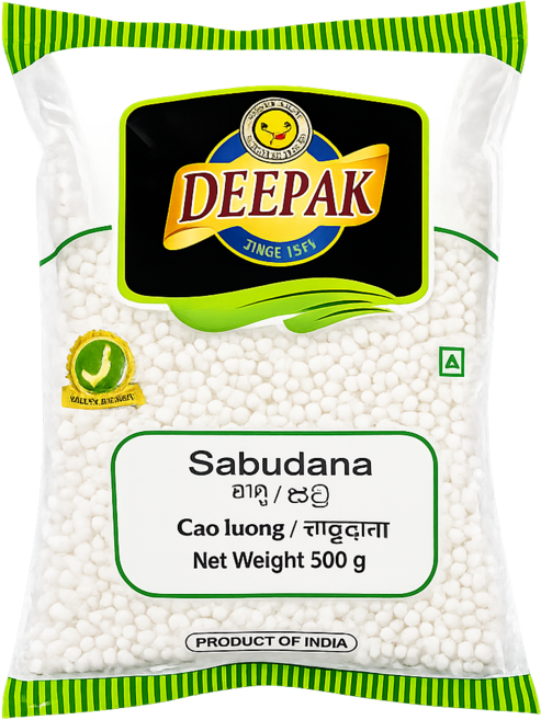 Deepak 타피오카 펄 사부다나 사고펄 인도 디저트 펄 Sabudana, 500g, 1개