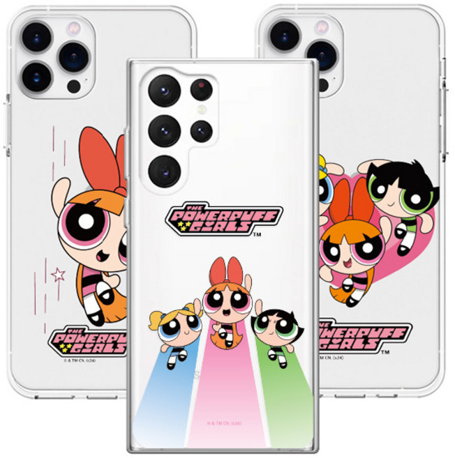 TR 정품파워퍼프걸 시즌1 투명젤리 핸드폰 케이스 삼성 갤럭시 S24 s23 울트라 s22 플러스 s21 s20 s10 5g s9 s10e 5g 노트20 노트10 커버