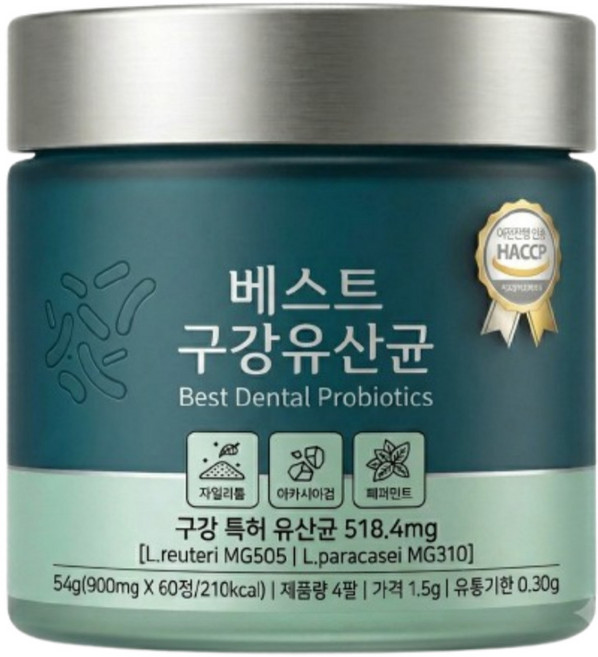 데일리 구강유산균 식약청인증 에이치딜리버리 /닥터파이토 덴티백 구강 유산균 M18 12구매시 증정, 1개, 30회분