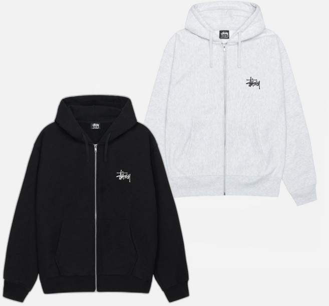 당일발송 스투시 본사 정품 베이직 후디 집업 공용 긴팔 후드집업 1975000 + GRAD 정품보증택