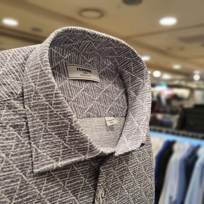 NC 불광점 레노마 #S/S신상 # 고퀄리티 폴리 100 빗살 다이아 서커 프린트 여름용 긴팔셔츠 RMLSGP-057-NY-555