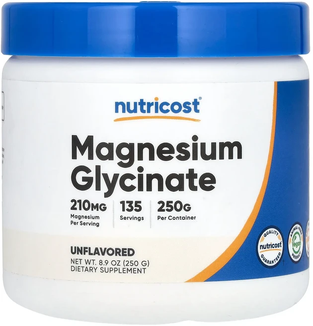 Nutricost 글리신마그네슘 무맛 250g(8.9oz), Nutricost 글리신마그네슘 무맛 250g89oz, 250g, 1개 - 쿠팡