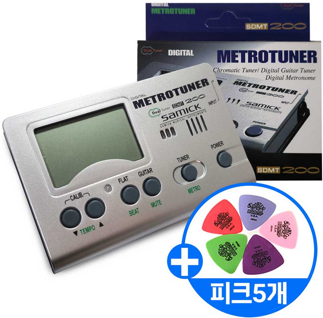 삼익 SDMT-200 메트로놈 / 박자기 겸용 조율기 / 디지털 크로매틱 튜너 /피크5개 증정, 1개