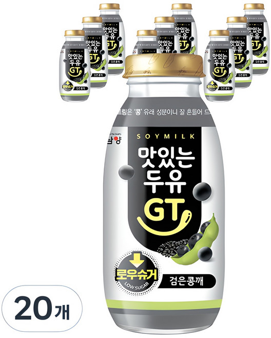 맛있는두유GT 검은콩깨 로우슈거, 200ml, 20개