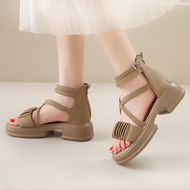 Modern Fashion 여성 발편한 하이탑 샌들 스트랩 웨지힐 X138