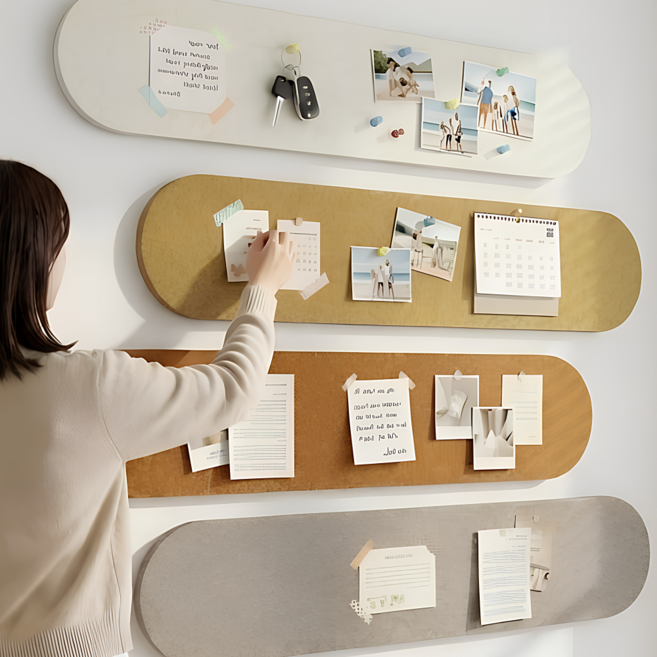 올리올망 펠트 벽걸이 사진 보드판 게시판, 브라운, 1세트