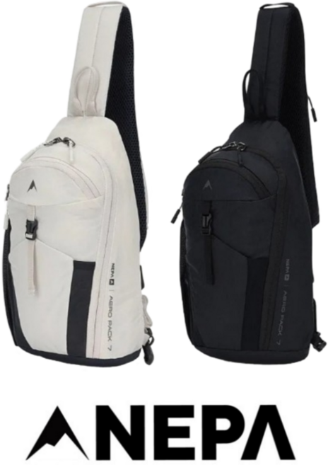 [백화점 매장판] 네파 NEPA 공용 에어 슬링백 아웃도어 스포츠 크로스백 바디백, 에어 화이트