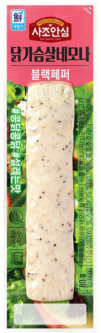 사조대림 대림 사조안심 닭가슴살 네모나 블랙페퍼 80g, 30개