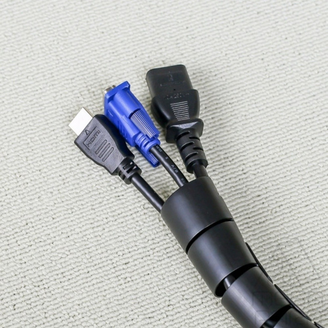 전선정리 커버 5M 블랙 최대지름32MM 강아지, 1개