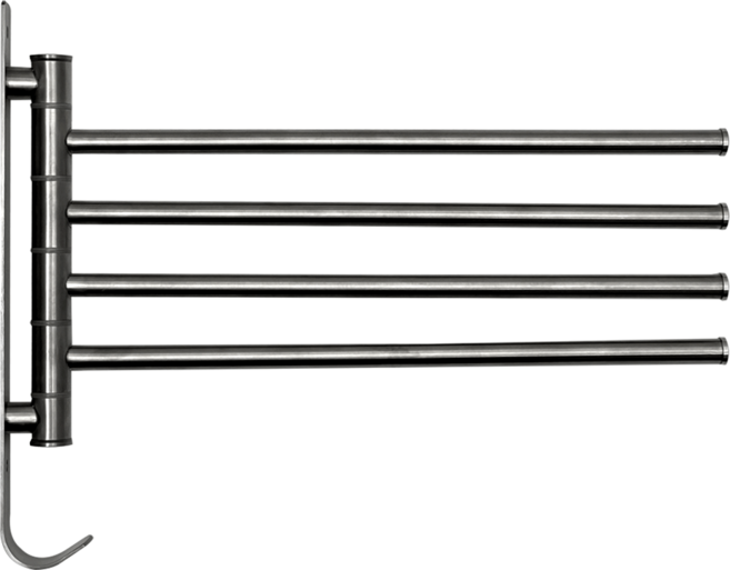 에브리윅 접이식 부착 304 스텐 고급형 행주 건조대 걸이L 4단, 1개, 실버