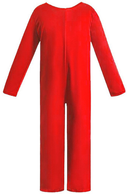 紅色兒童長袖連體衣，表演服裝, 紅色連身衣L(125-135), 1個