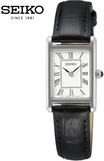세이코 에센셜 세르띠에 탱크 여성용 가죽시계 SWR053
