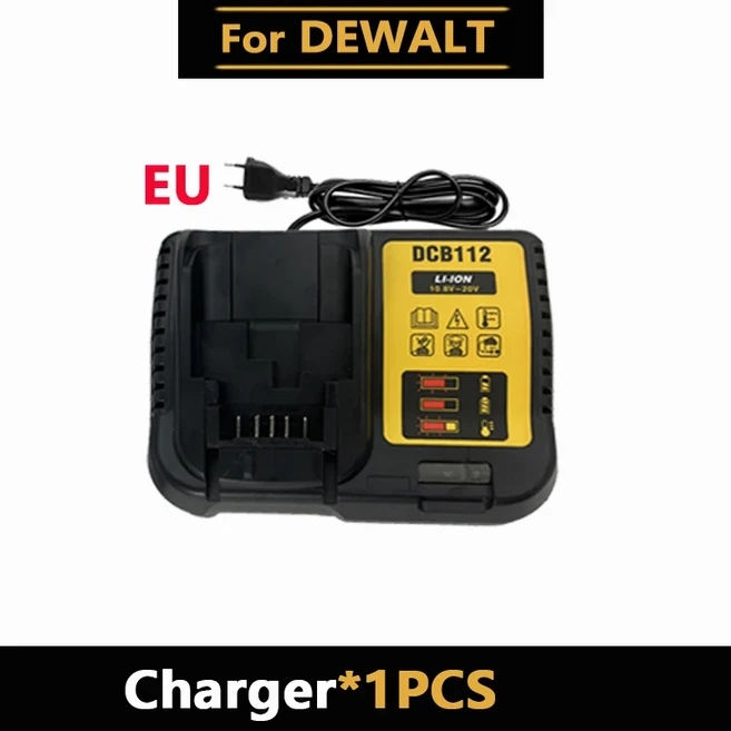 뉴 20V/60V 디월트 파워 툴 배터리 DCB206 DCB205 DCB200 DCF887 DCG405 DCD791 DCF922 DCF850 DCD805 디월, Charger EU 1PCS