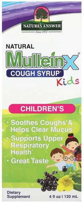 Nature's Answer 천연 Mullein-X 기침 시럽 어린이용 120ml(4fl oz) NTA-26256, Nature's Answer, Natural Mulle - 쿠팡