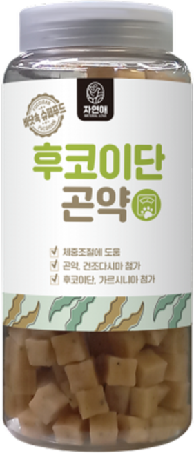 자연애보틀 후코이단 강아지 건강 간식, 곤약다시마, 520g, 1개