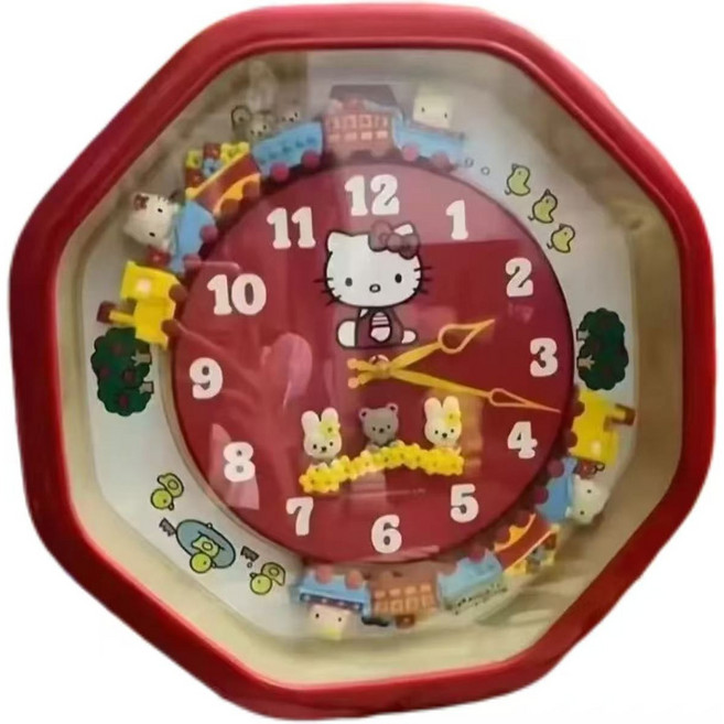 움직이는 기차 벽시계 키즈 집들이선물, 레드