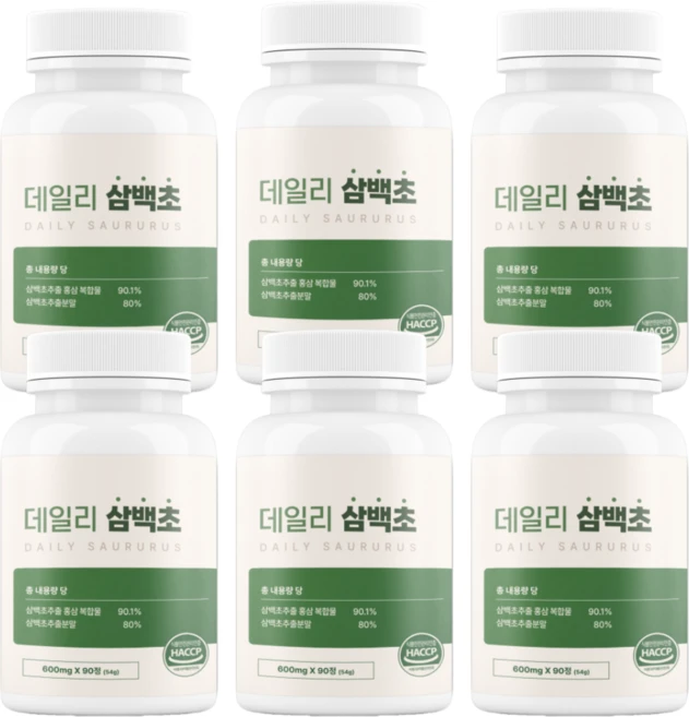 오비닉 데일리 삼백초 추출물 100% 정품 haccp 인증, 6개, 90정 - 쿠팡