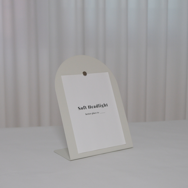 소프트헤드라이트 모던 데스크 자석 메모보드 미니 스탠드, 포그 화이트, 1개