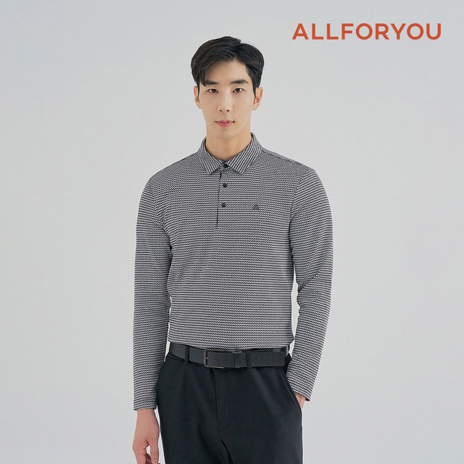[올포유]남성 물방울 자가드 카라 티셔츠 AMTYM7161-904