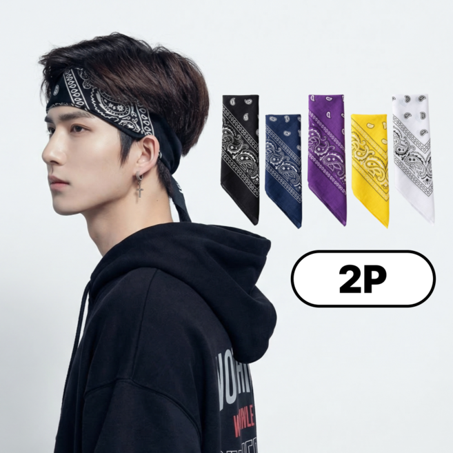 원플릭 페이즐리 반다나 손수건 1+1