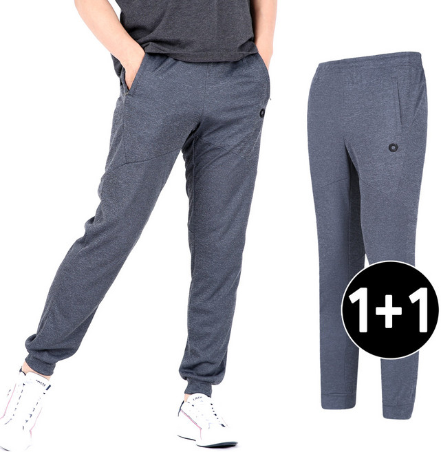 1+1 남성 국내생산 쿨 트레이닝 조거 바지 기능성 스판 츄리닝팬츠 하의 모스톤
