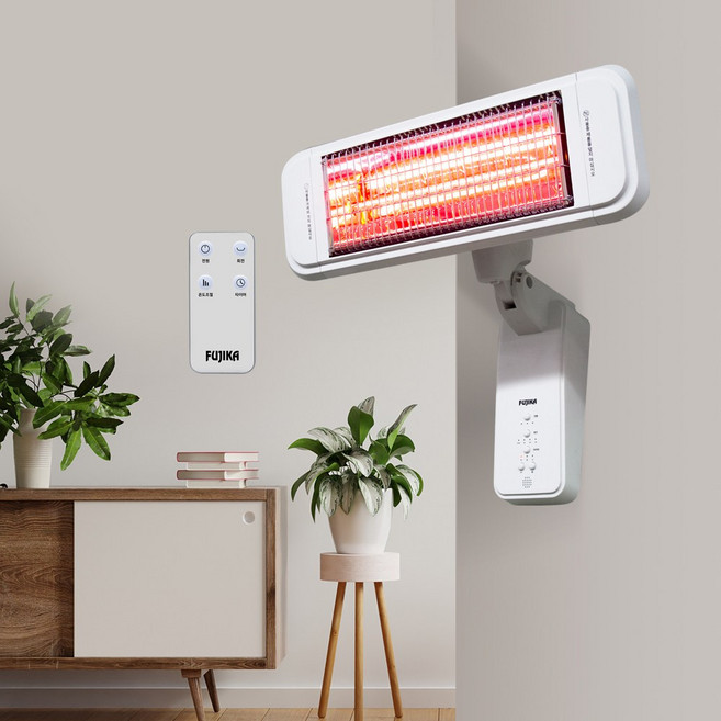 후지카 근적외선 벽걸이 전기 히터 사무실 업소용 리모컨 FU-4881, FU-4881-1.5kw-1개