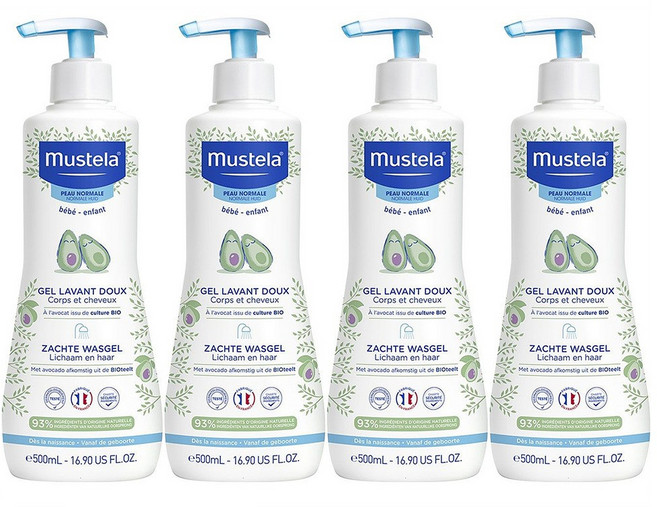 무스텔라 바디워시 헤어겸용 젠틀 클렌징젤 프랑스 500ml 4개