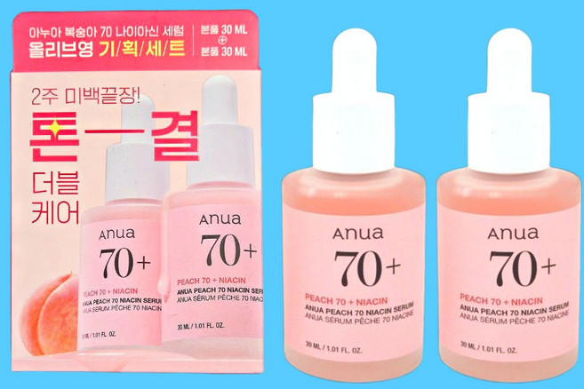 아누아 복숭아 70 나이아신아마이드 세럼 30ml + 30ml 세트, 2개