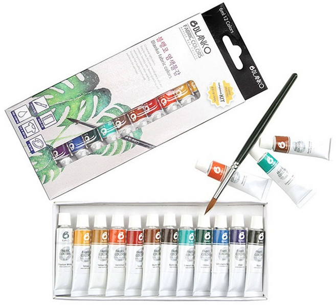 블랭코 염색 물감 12색 세트 페브릭 의류