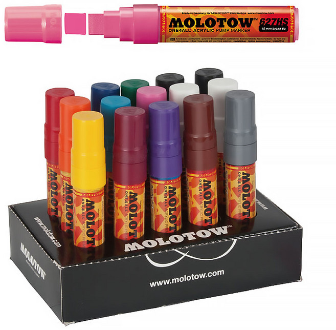 모로토우 ONE4ALL 127HS/227HS (2mm/4mm/15mm) 아크릴마카 세트 원포올 전제품 모음, 원포울627HS 15mm 15개입 디스플레이세트