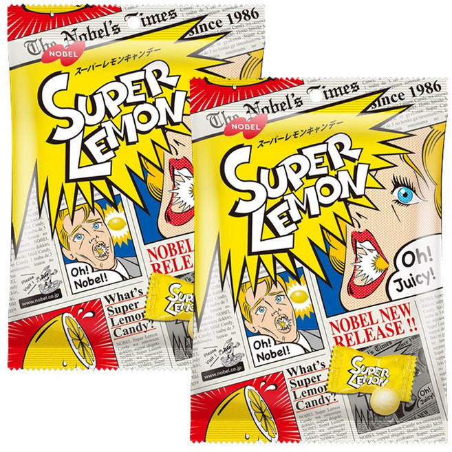 노벨 슈퍼 레몬 캔디, 80g, 2개