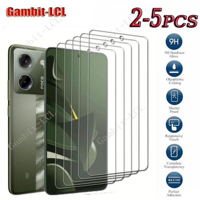 2-5PCS Xiaomi Poco M7 Pro 5G 6.67 "PocoM7Pro 화면 보호기 커버 필름 용 9H HD 강화 유리, 03 3 조각, 01 강화 유리, 01 For Poco M7 Pro 5G