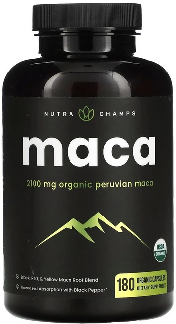 누트라챔스 페루 마카 남성활력제 MACA 2100mg 180 식물성캡슐, 180정, 1개 - 쿠팡