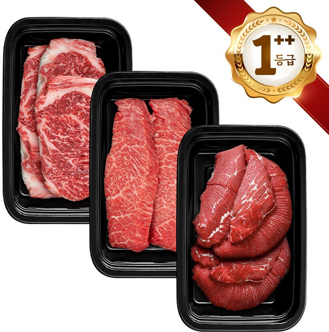 쿠가[냉장] 횡성한우 어사품 1++등급 구이 정육 혼합 3구 2호(총1.5kg)근내지방도7이상[구성 안심채끝(랜덤)+특수부위(랜덤)+불고기], 단품