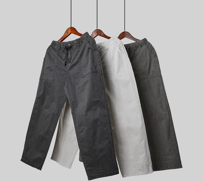 봄 가을 남자 테이퍼드핏 워싱 10부 밴딩 팬츠