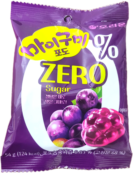 오리온 마이구미 포도 제로슈가, 54g, 16개