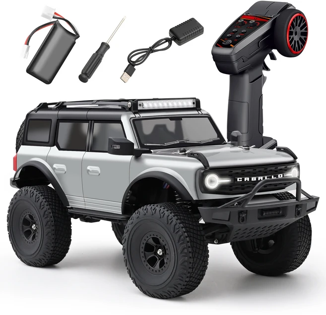 WLtoys 184023 RC 자동차 1/18 4WD 오프로드 클라이밍 차량 2.4G RTR 전동 원격 제어 크롤러 LED 모델 장난, 02 회색