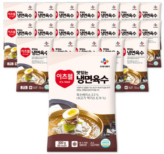 CJ 이츠웰 냉면육수 300g, 20개